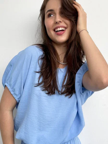 Лляна Блуза LadyLike блакитний