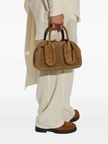 Geantă shopper Marc Jacobs din piele de căprioară maro