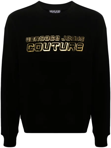 Tricou Versace Jeans Couture cu autograf negru