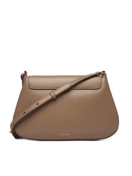 Calvin Klein Ročna torba Hardware Flap Meidum Crossbody bež