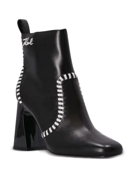 Botine Karl Lagerfeld din piele cu dungi negru