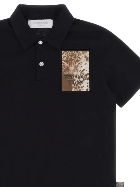 Koszulka polo dziecięca Roberto Cavalli czarna