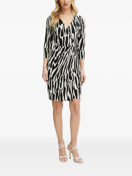 Rochie midi Morgan cu imagine cu imprimeu abstract plic negru