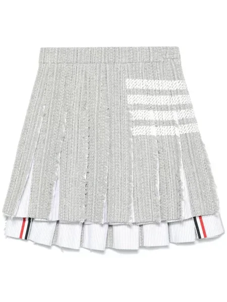 Fusta mini Thom Browne din tweed gri