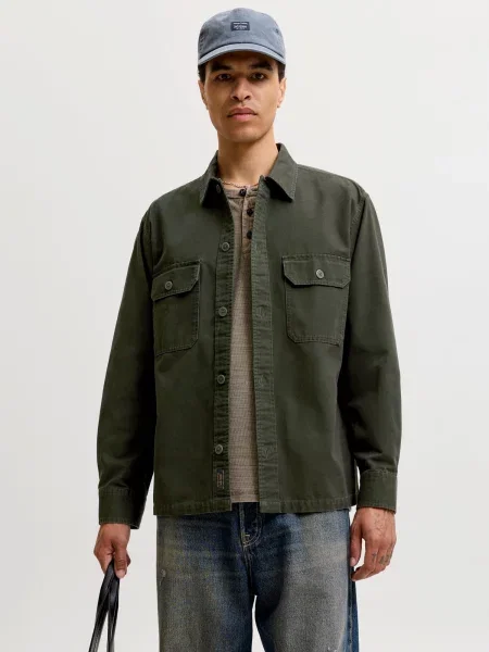 JACK & JONES Geacă de primăvară-toamnă JJE Colton pin verde