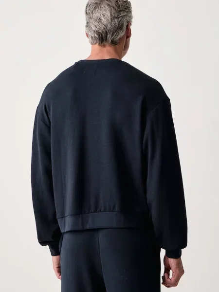 Guess bluza z wiskozą MARLON granatowa