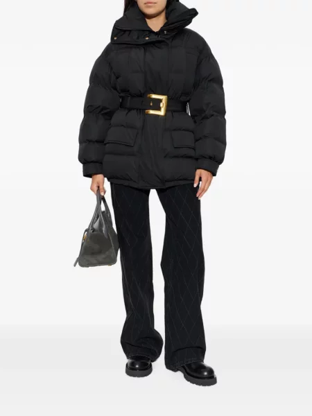 Matlasat blugi cu picior larg Balmain negru