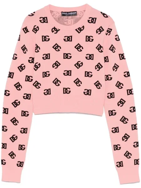 Pulover Dolce & Gabbana din jacard roz