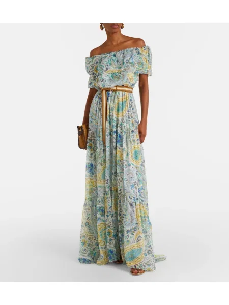 Rochie maxi Etro de mătase cu model paisley