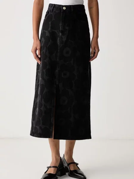 Marimekko fustă din denim negru