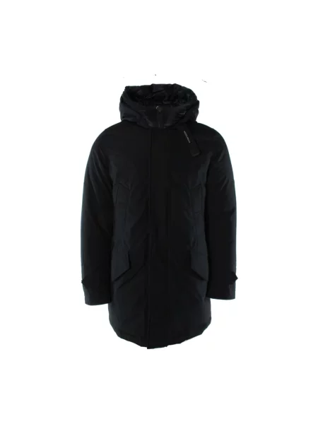 Parka Woolrich polarowa z wysokim kołnierzem niebieska