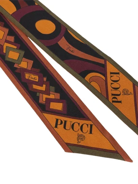 Копринен шал Pucci с принт черно