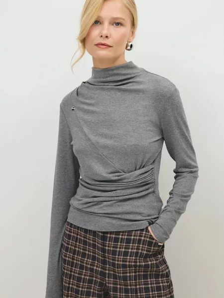 Tricou cu mânecă lungă Bizuu gri