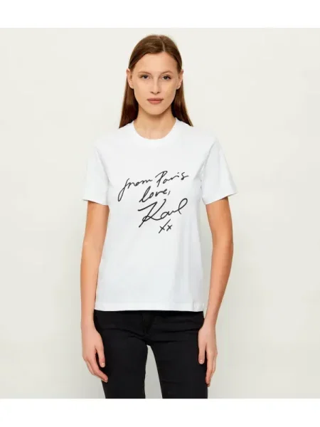 Karl Lagerfeld Tricou With love alb