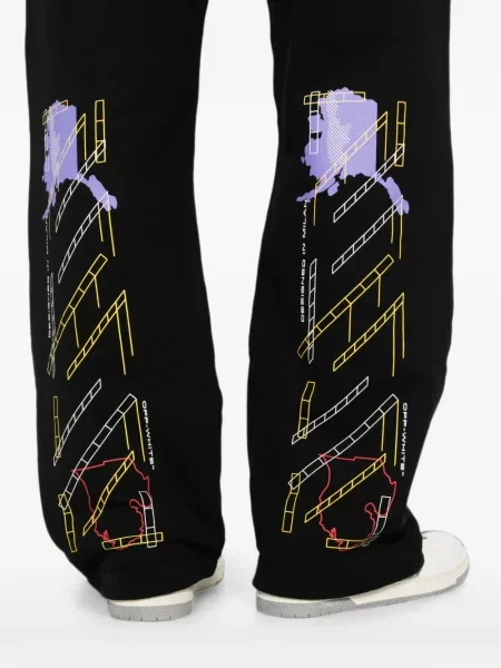 Τρέξιμο παντελόνι Off-white με σχέδιο λευκό