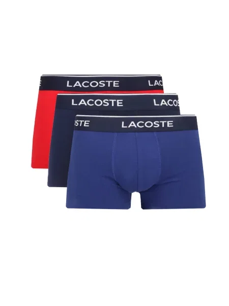 Férfi boxeralsók Lacoste 3 pár navy blue/red/methylene. Méret: M kék