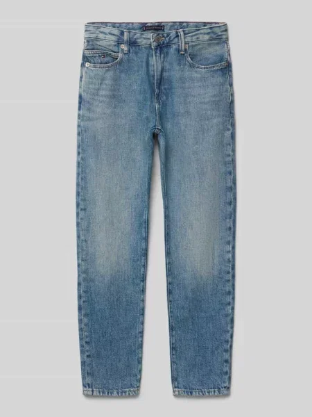 Jeansy o kroju straight fit z czystej bawełny Tommy Hilfiger Teens niebieskie