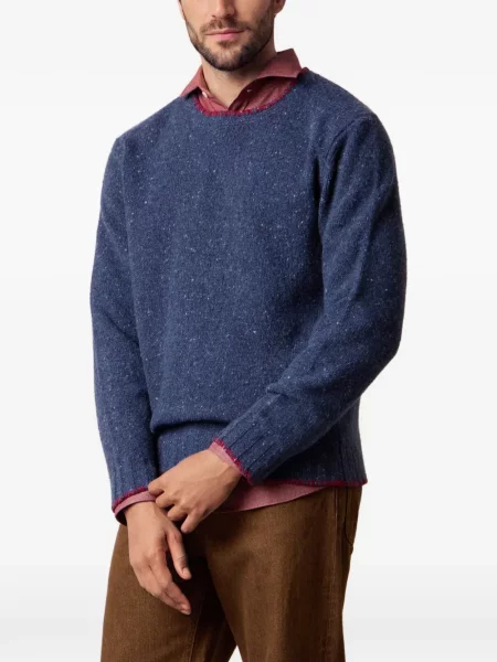 Pulover Brooks Brothers cu decolteu rotund albastru