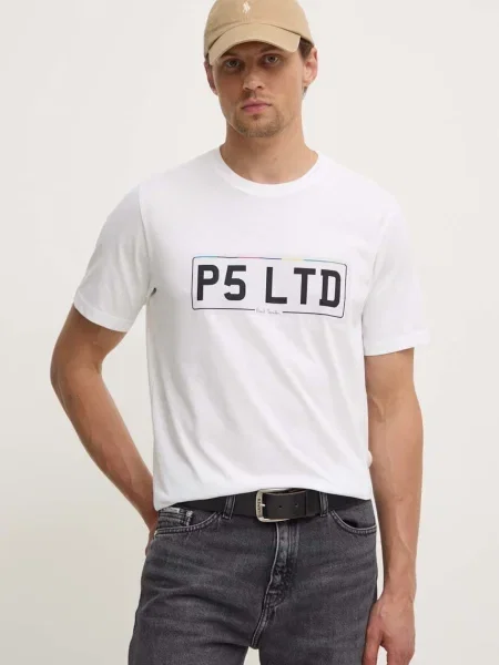 Tričko PS Paul Smith s potiskem bílá