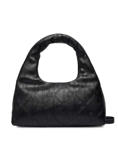 Táska Calvin Klein Emblem Aop Puffer Bag With Strap fekete