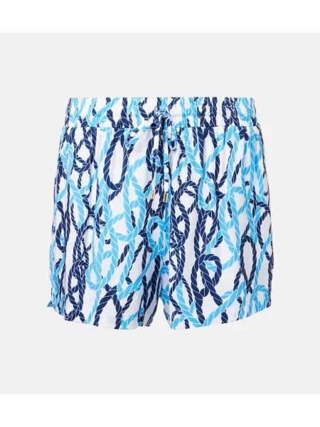 Szorty Melissa Odabash z wysoką talią niebieskie