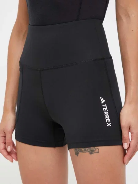 Спортен къс панталон adidas TERREX Multi с принт с висока талия черно