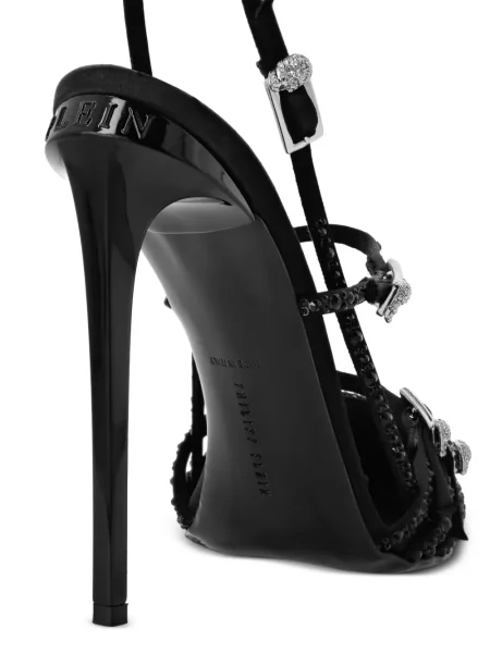 Pantofi cu toc Philipp Plein slingback negru