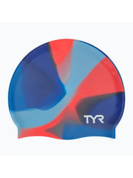 Детска шапка за плуване TYR Tiedye Silicone Multicolour Jr blue/orange синьо