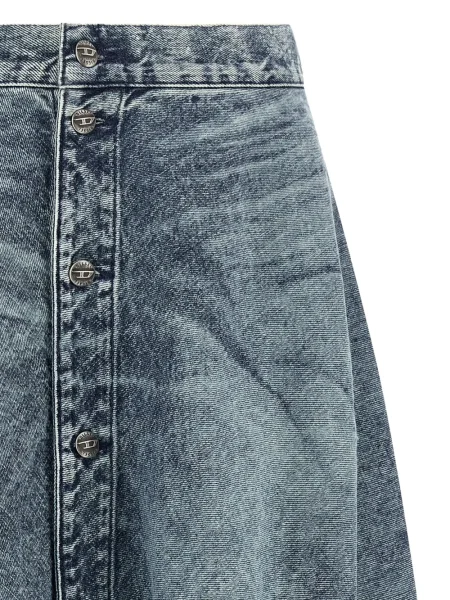 Fustă din denim Diesel cu strasuri albastru