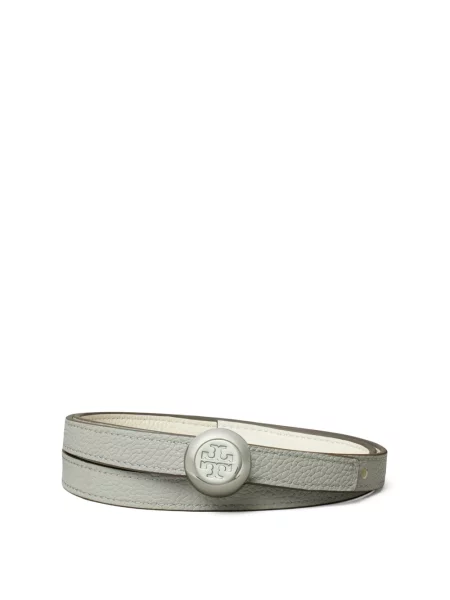 Pasek Tory Burch skórzany dwustronny biały