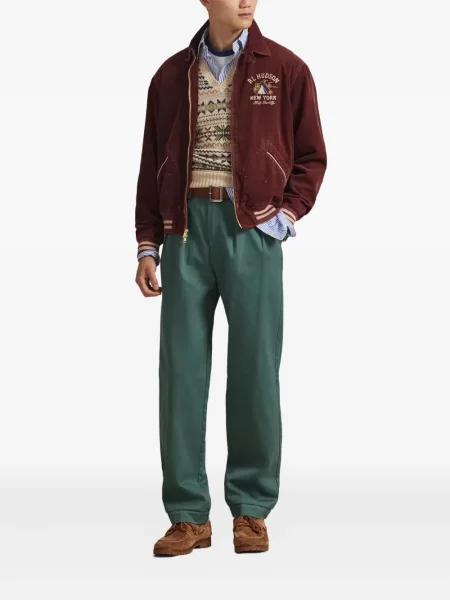 Dlouhá pruhovaná s límcem kšiltovka Polo Ralph Lauren modrá