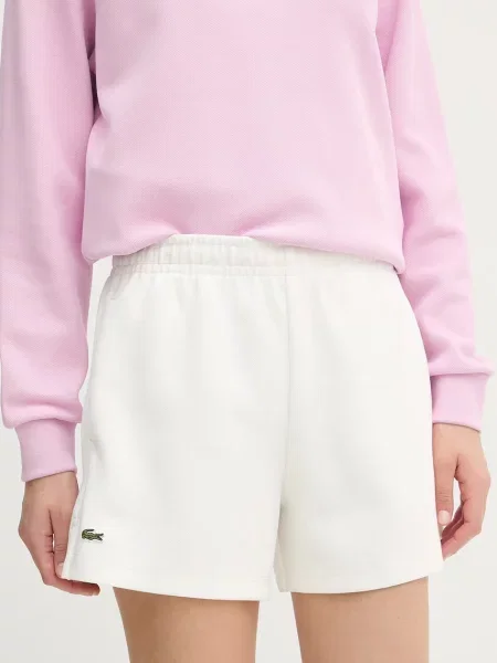 Lacoste szorty dresowe z bawełną białe