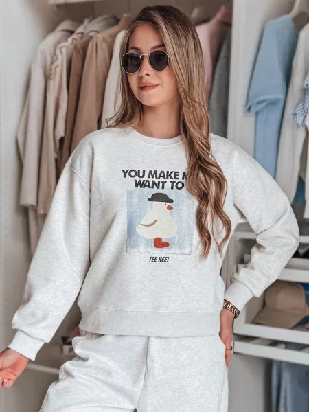 Bluza oversize z nadrukiem GOOSHY Dstreet szara