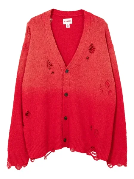 Kardigan Kamiya z przetarciami czerwony