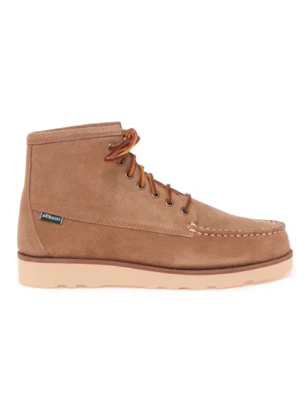 Buty do kostki Sebago skórzane z logo beżowe