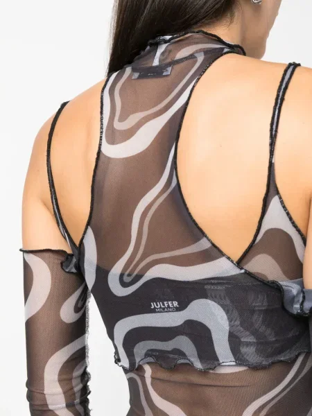 Body Julfer transparente negru