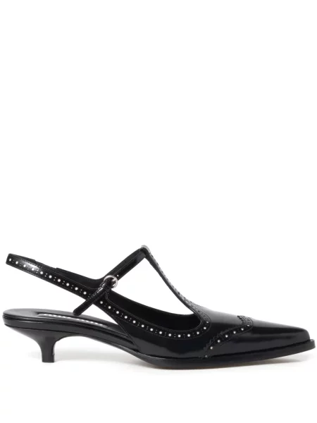 Pantofi cu toc Miu Miu din piele slingback negru