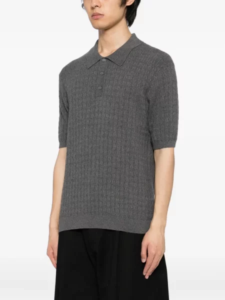Ριγέ πλεκτό polo Wax London γκρι