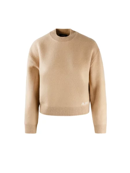 A.P.C. sweter wełniany Pull Esther brązowy