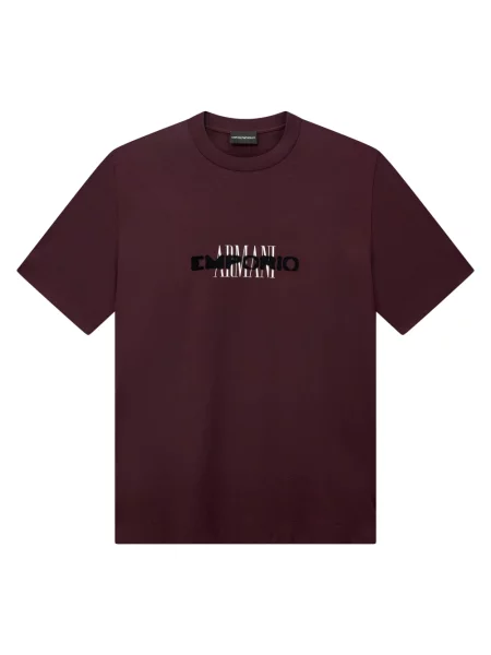 Koszulka Emporio Armani z logo czerwona