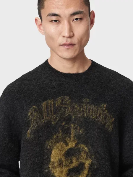 Шерстяной свитер Allsaints черный
