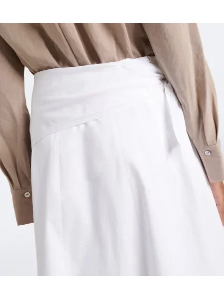 Fustă midi Vince din poplin alb