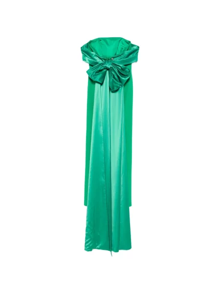 Rochie maxi Alessandro Legora cu funde fără bretele verde