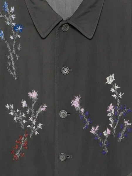 Květinový retro kabát A.n.g.e.l.o. Vintage Upcycling šedý