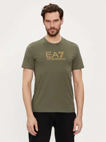 Olcsóbban. Férfi póló Emporio Armani Train Gold Label Tee Pima Big Logo beetle. Méret: XL zöld