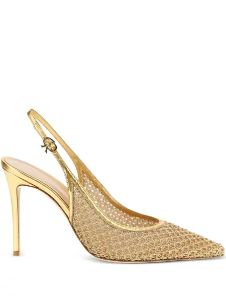 Pantofi cu toc Gianvito Rossi slingback auriu