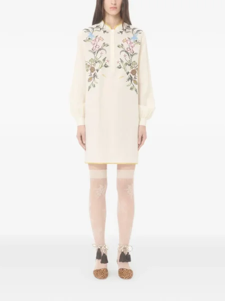 Lininė gėlėta kostiumas mini suknelė Valentino Garavani
