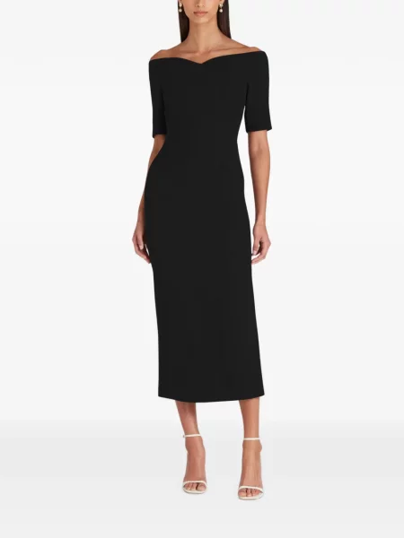 Rochie midi Violante Nessi cu umerii deschiși negru