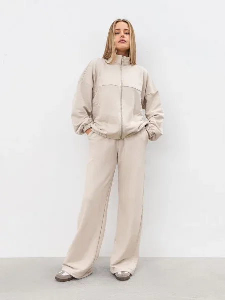 Штани палаццо Romashka Смузі бавовна/поліестер бежевий
