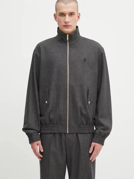Vlnená bunda Drôle de Monsieur La Trackjacket Flanelle sivá